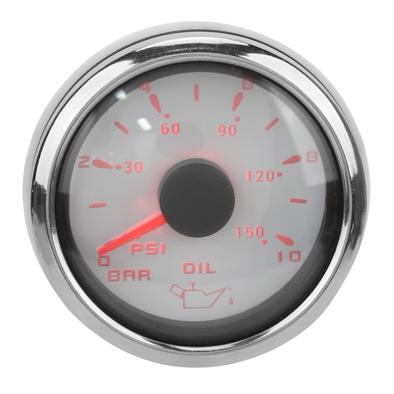 Oil Pressure Gauge Pointer 52mm/2.0in 10‑184Ω Colourful Backlight Adjustable Universal