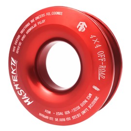 HASHENTA 1PC Snatch Recovery Ring 66,000 LBS Winch Break Strength,Winch Snatch Block and Tackle Rope for Off Road ATV UTV SXS SUV Truck(red)