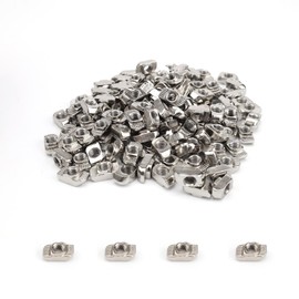 PARFCO Slot Nuts M6, 140 Pieces Carbon Steel Hammer Head Nut M6, M6 Silver T-shaped Slot Nut, T Slot Hammer Nut 30 Series, for Construction, Carpentry, Aluminium Frame Constructions