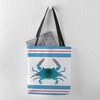 CafePress Blue Crab Striped 18"x18" Reusable Grocery Shopping Sling Tote