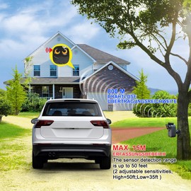 800 m Range Wireless Driveway Alarm System - Motion Sensor & Detector Home & Office DIY Security Alarm System - Monitor & Protect Outdoor/Indoor Property - 1 Receiver and 1 Sensor