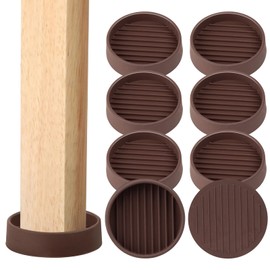 Rubber Non-Slip Furniture Pads Furniture Casters Cup Floor Protector for Bed Sofa Table and Chair Stopper (Pack of 8, 2 * 2 inches,Round, Brown)