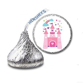 216 Princess Castle Labels/Stickers for Hershey's Kisses Candies - Party Favors by JS&B Enterprises