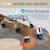CoVibrant Wide Rolling Stool with Lockable Rubber Wheels & Footrest