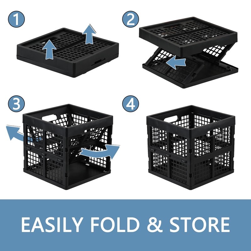 Kiddream 3 Pack 18 Liter Small Plastic Milk Crate, Square