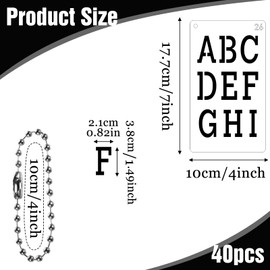 40pcs Alphabet Stencils,Small Letter Stencils,Reusable Letters and Number Stencil for Painting,Plastic Templates for Crafts,Wood,Cakes,Notebook,Journal, Scrapbook Decorations(4 x 7inch)