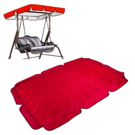 Swing Canopy Replacement for Outdoor Patio Swing Chair Garden Courtyard Waterproof Rocking Chair Dust Top Cover 210D Silver Coated Oxford Cloth Balcony Swing Canopy (Red)
