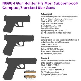 Gun Holster for Women/Men, Universal IWB Holsters for Concealed Carry, Pistols Holster Right/Left Handed, Fits S&W M&P Shield 9/40 9mm P320 Glock 17 19 26 27 42 43, Similar Handguns