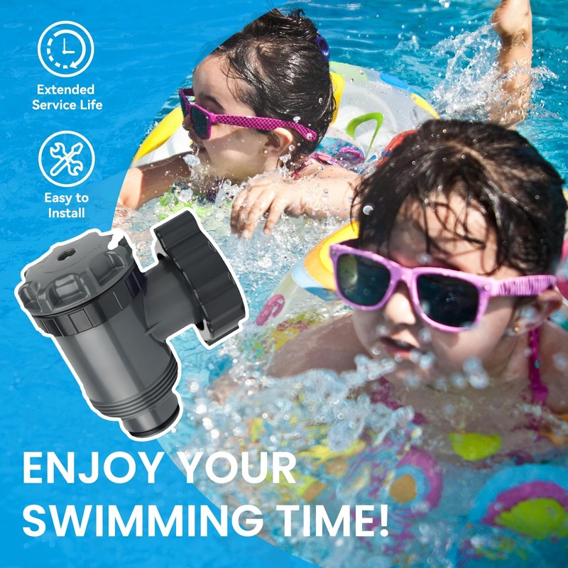 Hnemix Plunger Valve for Above Ground Pools,1.55 in Connection,1800 GPH