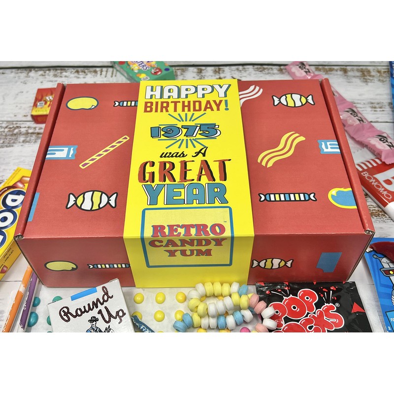 1975 Retro Childhood Candy Gift Box for 50th Birthday 1970s