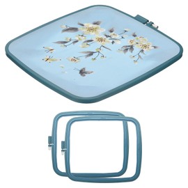 PATIKIL 2 Pieces Square Embroidery Hoops Square Cross Stitch Hoops Frames ABS Plastic Embroidery Hoops for DIY Sewing Tools for Art Craft, Dark Blue