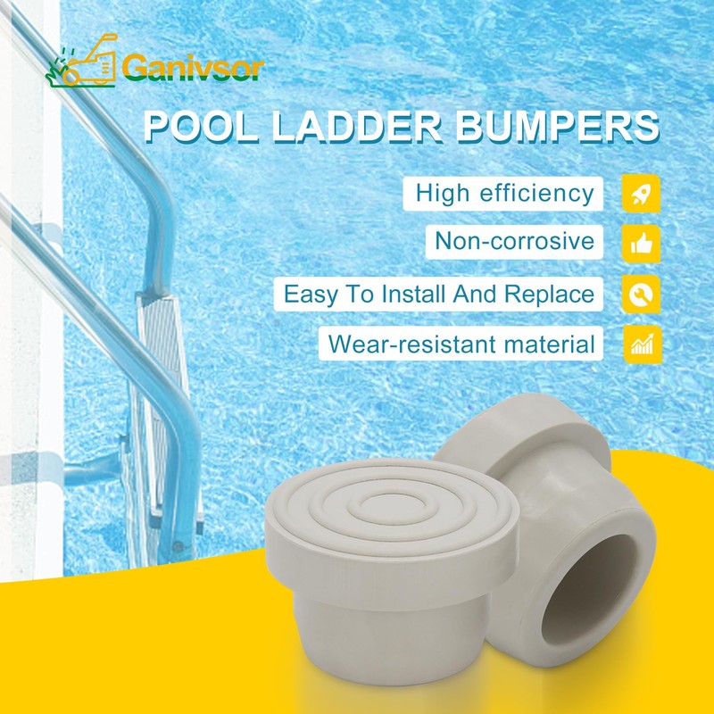 Ganivsor (4/Pack) Pool Ladder Bumpers (White) for Inground Pool -