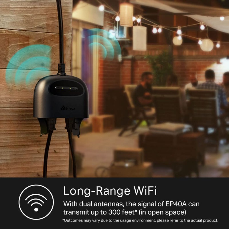 Kasa Apple HomeKit Outdoor Smart Plug, 2 Sockets, IP64 Weather