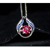 Ruby Necklace Hold Your Heart Style Sterling Silver Blue Sapphire