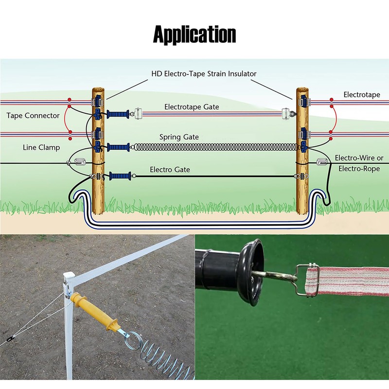 QMARK 10 Pack Electric Fence Polytape End Splicers, Polytape Buckle,