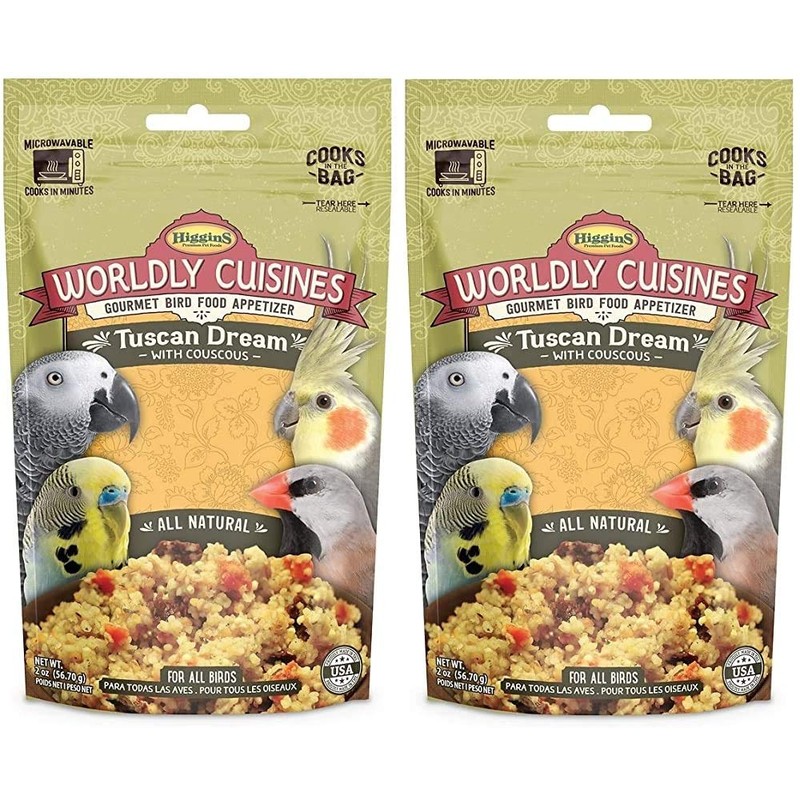 Higgins 2 Pack of Worldly Cuisines Tuscan Dream Bird Treat,