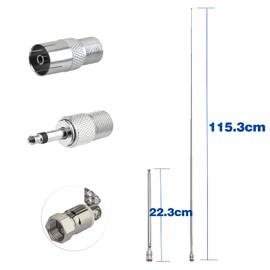 Bingfu DAB 7-Sections Telescopic FM Antenna for Denon Pioneer Onkyo Marantz Bose Wave Music System Indoor Digital HD Radio FM Bluetooth Stereo Receiver AV Audio Vedio Home Theater Receiver