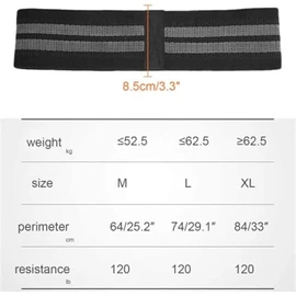 Booty Resistance Workout Hip Exercise Bands, Fitness Loop Circle Exercise Legs and Butt- Activate Glutes and Thighs Fabric Cloth for Body Stretching, Yoga, Pilates, Muscle Training (Black)