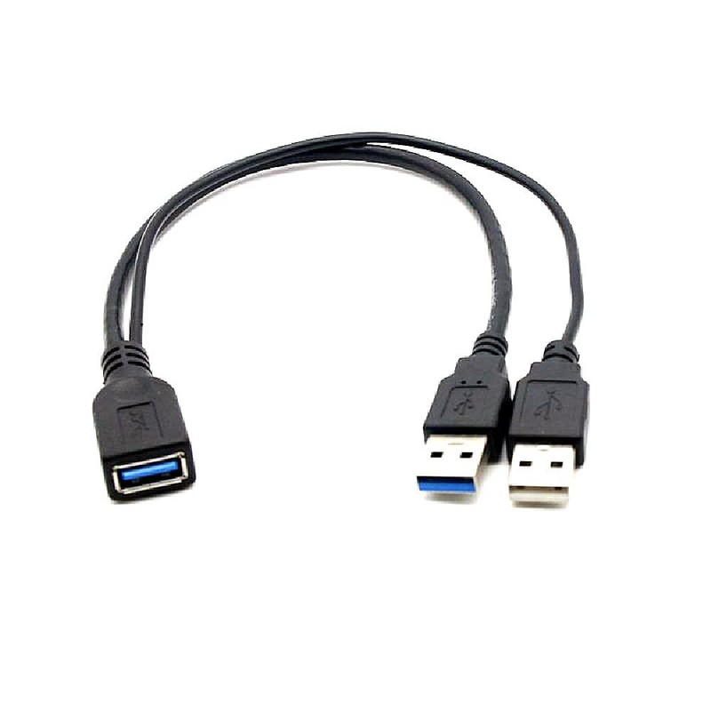 ALINNA Black USB 3.0 Female to Dual USB Male Extra
