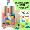 Abnaok Holzpuzzle Tetris, 3D Puzzle Tetris Spiel Kinder,30 Stück Intelligenz