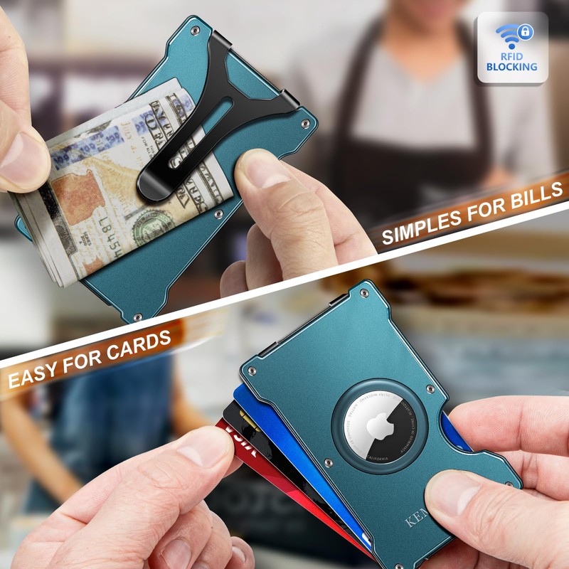 KEMISANT Men Wallet, Slim Wallet Money Clip Gift Men Compatible