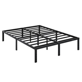AROMUSTIME Full Size Bed Frame Heavy Duty - 14 Inch Sturdy Metal Platform Bed,Supports 3000lbs,Easy Assembly, Quiet Noise-Free Design, Mattress Foundation for Memory Foam/Hybrid Mattresses, Black