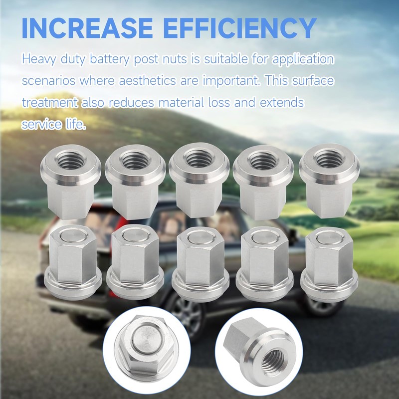 GGTE Group 31 Battery Stainless Steel Closed Nut, Battery Nuts