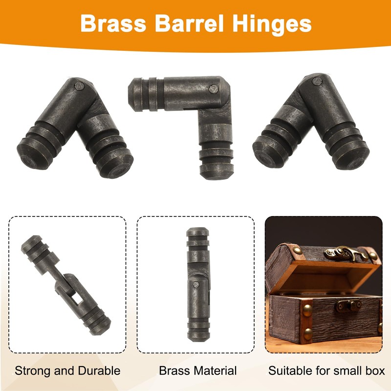 sourcing map 20Pcs Invisible Barrel Hinges, 5x25mm Brass Concealed Hinge,