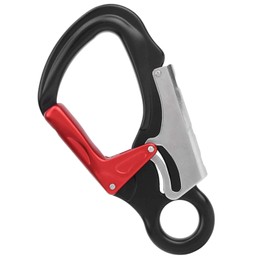 GUOOL Double Locking Snap Hook Carabiner Clip Durable 35kN Strength High Strength Aluminum Alloy Spring Snap Hook for Rock Climbing, Black