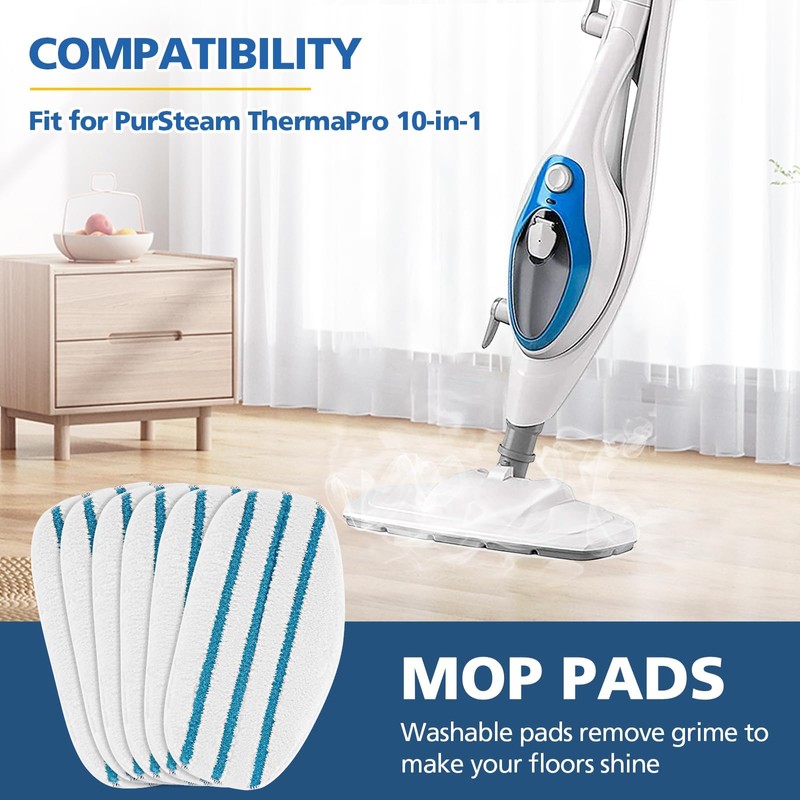 LINNIW 8 Pack Replacement Steam Mop Pads Compatible for PurSteam