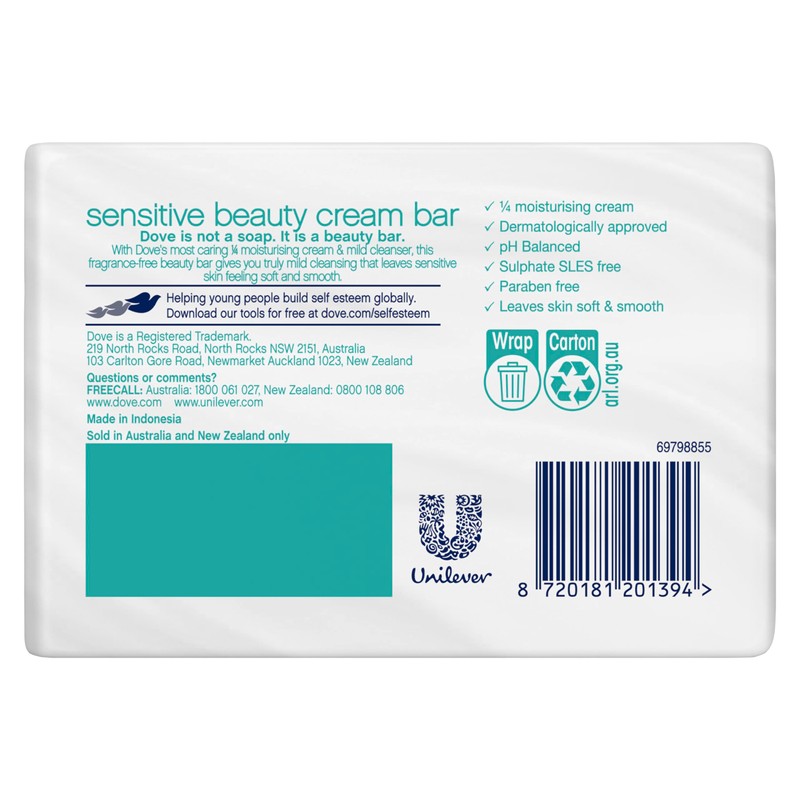 Dove Sensitive Beauty Cream Bar 2 x 90 g