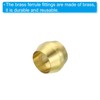 PATIKIL 25pcs 4mm Tube OD Brass Compression Sleeve Ferrule Brass