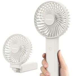 Handheld Fan, EasyAcc 3350mAh Battery Fan 2020 Upgraded Portable Fan with Unique One Touch Power Off USB Desk Fan 3-17 Hours 4 Speeds Strong Winds Personal Cooling Fan for Home Office Outdoor-White