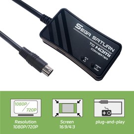 WNNZVCC Sega Saturn to HDMI Converter，RGB Signal Output from Sega Saturn to HDMI Converter, HDMI Cable for Sega Saturn Consoles, Supports Resolution 1080P/720P, Screen 16:9/4:3 Ratio Switching.