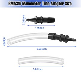 RMA316 Manometer Tube Adapter Replacement for Fieldpiece Manometer Pressure Tube 3/16 to 5/16 Manometer Fittings Adapter Fit Inlet and Outlet Valves of Gas Appliances Adapter Tubes