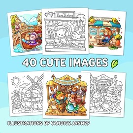  Cozy Europe: Cute Coloring Book for Adults and Teens with Charming Characters and Delightful European Scenes for Relaxation (Comfy and Cozy Coloring Books)