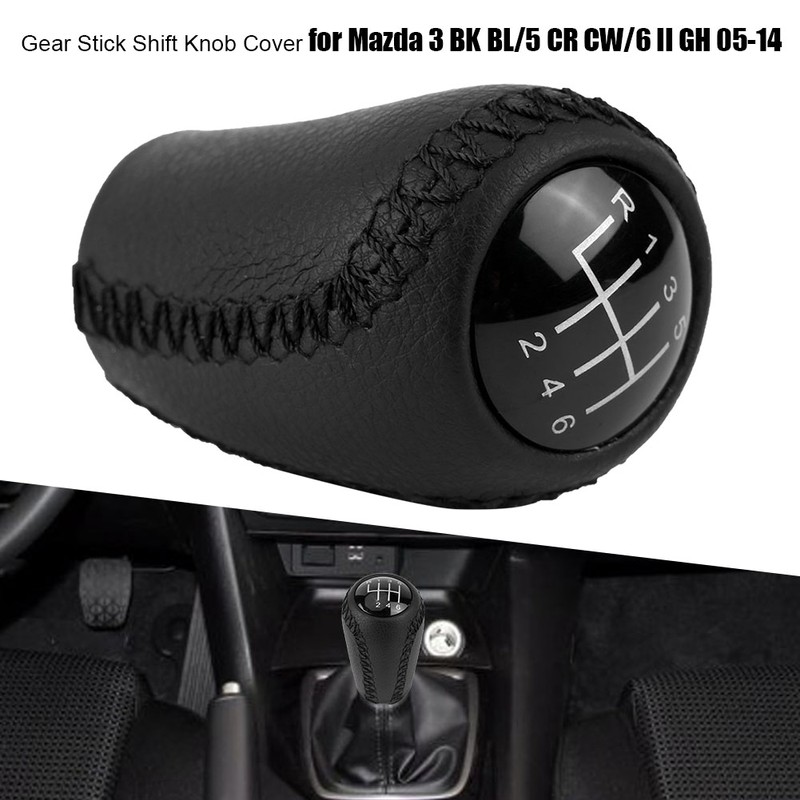 Leather Gear Stick Shift Knob Cover for Mazda 3 BK