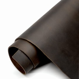 Thick Leather Sheets for Crafts Tooling Leather Square 1.8-2.1mm Full Grain Leather Pieces Genuine Cowhide Leather for Crafts Sewing Hobby Workshop Black Coffee, 6"x12"