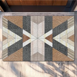 SNNDER Boho Western Door Mat, Western Aztec Welcome Mat Doormat for Front Door Porch Indoor Outdoor Outside Entrance, Boho Bath Mats for Bathroom, 17x30 Inch