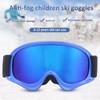 Children Ski Doublelayer Antifog Snow Antisnow Blindness Climbing Windproof Glasses(blue