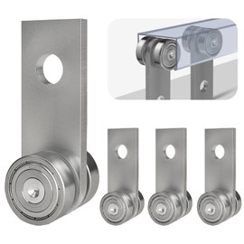 Trolley Assembly, Twours 2 Wheel Trolley Rollers for 1-5/8" Strut Channel Heavy Duty Material Handling Bearing Trolley Warehouse Hoist Noiseless Sliding Door Track System (4 pcs)