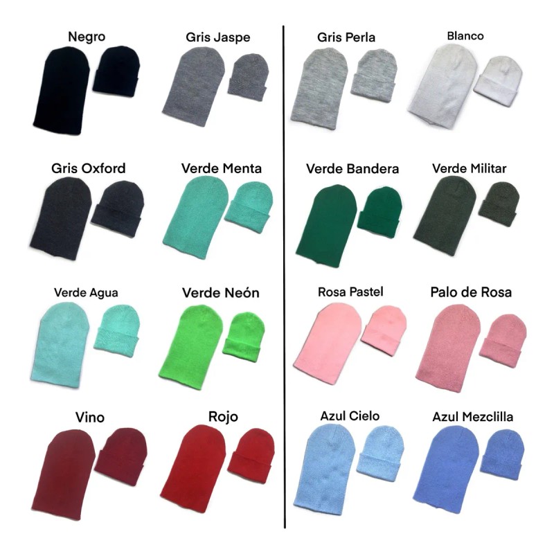Gorro Bonete Paquete 10 Pzs Beanie Liso Gorrito Tejido Bini