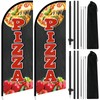 FuWeave 2 Pcs Pizza Advertising Swooper Flag Banner 7ft Feather
