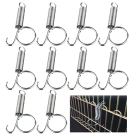 Spring Cage Latch Door Spring Hook Metal Finger for Fixing Rabbit, Dog, Cat, Parrot, Guinea Pig, Bunny, JSM Pet Cage Door(10Packs)