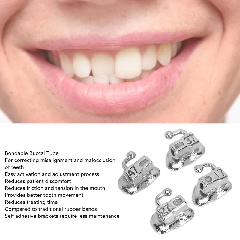 40pcs 2nd Molar Single Buccal Tube 0.022in Reduced Oral Friction