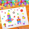 1700Pcs Foam Stickers Foam Shape Sticker Heart Star Sticker,Multicolour