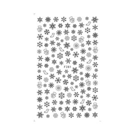 Generic Christmas New Year Nail Sticker Snow Santa's Sleigh Reindeer Snowman F281 Black Nail Wraps Stickers Manicure Supplies for Women Nails Full Long Lasting Easy Apply and Remove