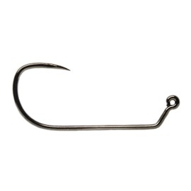 FullingMill Jig Force Long Black Nickel Barbless Hook - Size 10