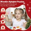 Advent Calendar 2025 Kids,Wooden Alphabet Animal Puzzles for Toddlers,52 Pcs