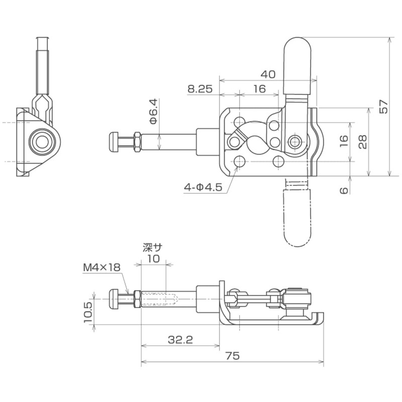育良精機 ISK-SL50R0 トグルクランプ